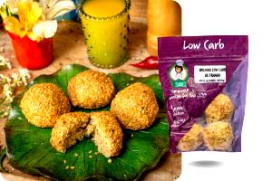 Quantas calorias em 1 porção (60 g) Bolinho Low Carb de Frango?