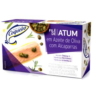 Quantas calorias em 1 porção (60 g) Filé de Atum em Azeite de Oliva e Alcaparras?