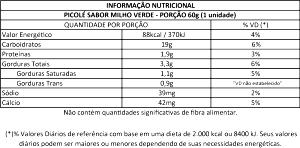 Quantas calorias em 1 porção (60 g) Picolé?