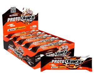 Quantas calorias em 1 porção (60 g) Proto Crunch Bar Paçoca com Chocolate?