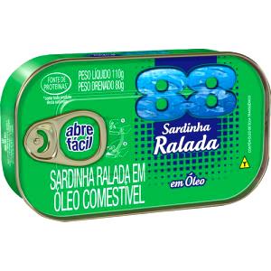 Quantas calorias em 1 porção (60 g) Sardinha Ralada em Óleo?