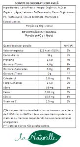 Quantas calorias em 1 porção (60 g) Sorvete de Avelã?