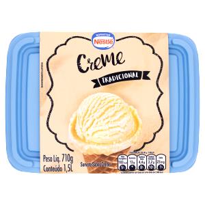 Quantas calorias em 1 porção (60 g) Sorvete de Creme?