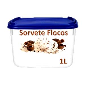 Quantas calorias em 1 porção (60 g) Sorvete de Flocos?