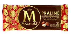 Quantas calorias em 1 porção (69 g) Magnum Praliné?