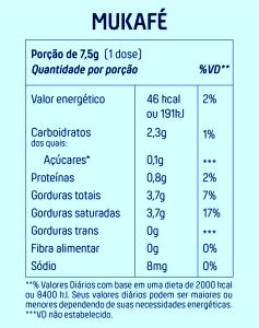 Quantas calorias em 1 porção (7,5 g) Mukafé?