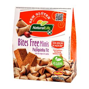 Quantas calorias em 1 porção (70 g) Bites Free Minis?