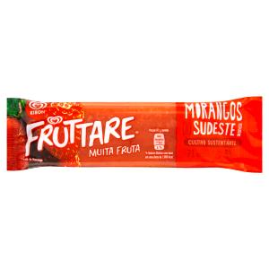 Quantas calorias em 1 porção (75 g) Fruttare Muita Fruta Morango?