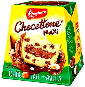 Quantas calorias em 1 porção (80 g) Chocotone Maxi Avelã?
