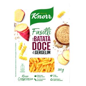 Quantas calorias em 1 porção (80 g) Fusilli com Batata Doce e Gergelim?