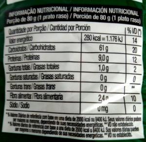 Quantas calorias em 1 porção (80 g) Macarrão Parafuso com Vegetais?