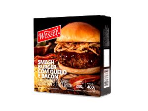 Quantas calorias em 1 porção (80 g) Smash Burger com Queijo e Bacon?