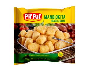 Quantas calorias em 1 porção (85 g) Mandiokita Tradicional?