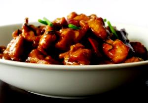 Quantas calorias em 1 porção (90 g) Frango Teriyaki?