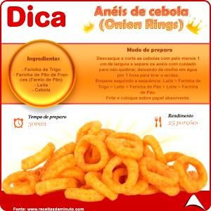 Quantas calorias em 1 Porção De 10 Anéis Grandes (7,5 Cm - 10 Cm De Diâmetro) Anéis de Cebola Empanados ou no Forno?
