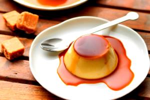 Quantas calorias em 1 Porção De Meia Xícara Pudim Flan de Caramelo (Mistura Seca)?