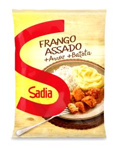 Quantas calorias em 1 porcao (350 g) Frango Assado + Batata + Arroz?