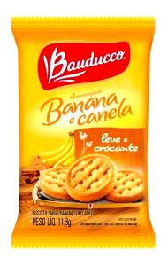 Quantas calorias em 1 Porção Biscoito doce amanteigado banana com canela Bauducco?