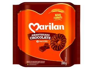 Quantas calorias em 1 Porção Biscoito doce amanteigado recheio sabor chocolate Marilan?