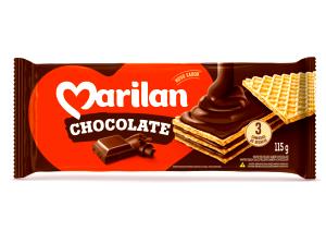 Quantas calorias em 1 Porção Biscoito doce wafer recheio sabor chocolate Marilan?