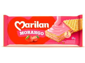 Quantas calorias em 1 Porção Biscoito doce wafer recheio sabor morango Marilan?