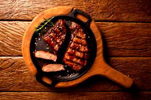 Quantas calorias em 1 Porção Carne boi sem gordura picanha grelhada sem sal?