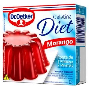 Quantas calorias em 1 Porção Gelatina morango pó p/ diet Oetker?