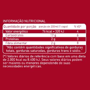 Quantas calorias em 1 Porção Laranja cenoura e beterraba suco natural sem açúcar?