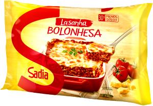 Quantas calorias em 1 Porção Lasanha bolonhesa congelada Sadia?