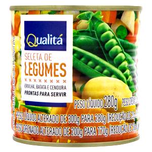 Quantas calorias em 1 Porção Legumes seleta enlatada drenada?