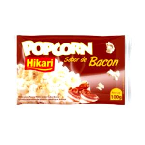 Quantas calorias em 1 Porção Milho pipoca p/ micro-ondas bacon cru Hikari?