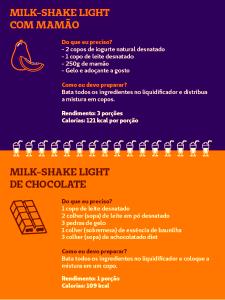 Quantas calorias em 1 Porção Milk shake diet?