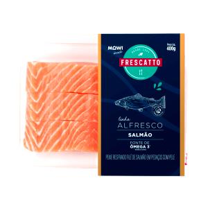 Quantas calorias em 1 Porção Peixe água salgada salmão filé com pele fresco grelhado sem sal?