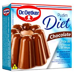 Quantas calorias em 1 Porção Pudim chocolate mistura p/ diet Oetker?