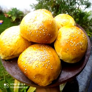 Quantas calorias em 1 Porção Pão trigo hamburger?