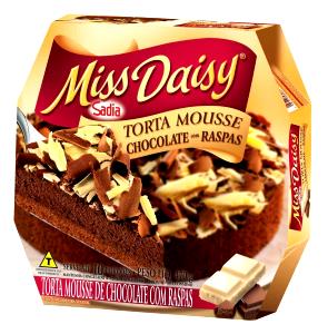 Quantas calorias em 1 Porção Torta mousse chocolate com raspas de chocolate Sadia?