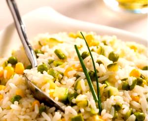 Quantas calorias em 1 Porçoes Arroz Com Abobrinha E Ervilhas?