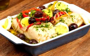 Quantas calorias em 1 Porçoes Bacalhau Ao Forno/So?