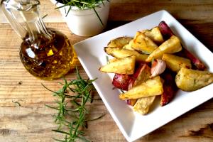 Quantas calorias em 1 Porçoes Batata Doce Rustica?