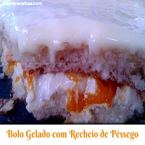 Quantas calorias em 1 Porçoes Bolo Gelado Com Pêssego?