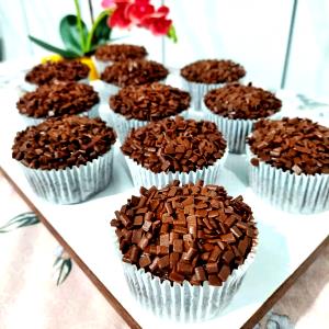 Quantas calorias em 1 Porçoes Cupcake De Chocolate E Brigadeiro?