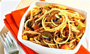 Quantas calorias em 1 Porçoes Espaguetti Com Berinjela?