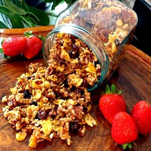 Quantas calorias em 1 Porçoes Granola Caseira?