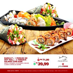 Quantas calorias em 1 Porçoes Hot Roll Salmão?