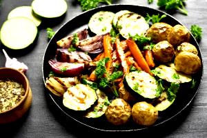 Quantas calorias em 1 Porçoes Legumes No Forno?