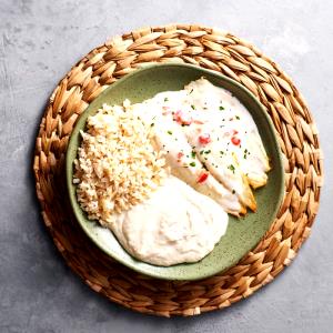 Quantas calorias em 1 Porçoes Linguado Ao Leite De Coco?