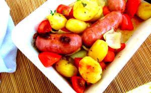 Quantas calorias em 1 Porçoes Linguiça Com Batata?