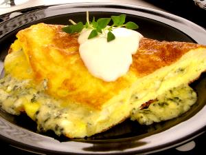 Quantas calorias em 1 Porçoes Omelete Com Gorgonzola?