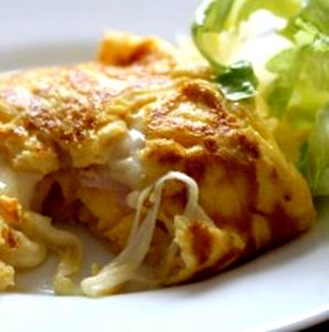 Quantas calorias em 1 Porçoes Omelete Com Queijo Mussarela?