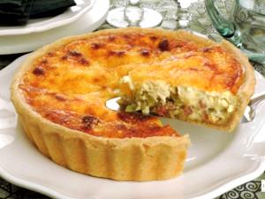 Quantas calorias em 1 Porçoes Quiche De Alho Poró Com Queijo?